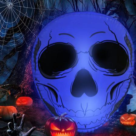 Halloween Uppblåsbar Ghost Skull Med Inbyggt Led-ljus