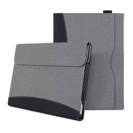 Surface Pro 8/9/10 Hårt Skal Kompatibel med Microsoft Surface Pro 10/9/8 Tablet Fodral Svart och Grå med Justerbart Stöd