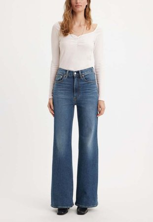 Levis Acc Ribcage Bell Jeans Dam Blå W28/L34
