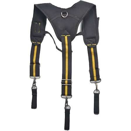 Værktøjsbælte Suspender Justerbar Heavy Duty Arbejdsbælte Sele Polstret Suspenders Loop Polstret Værktøjsbælte Sele Sort, Gul 1stk