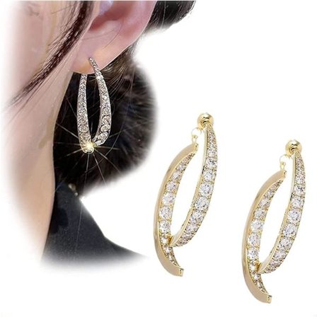 Fashion Cross Curved Earrings, Curved Stick Front Back Linear Drop Earrings