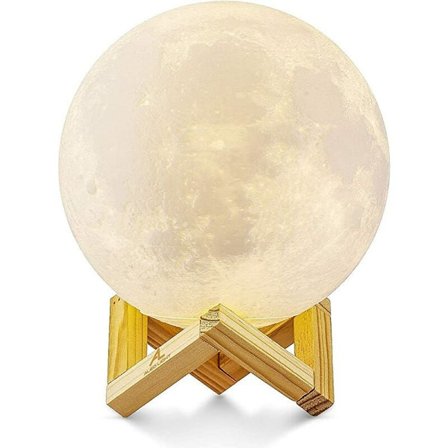 Moon Light USB laddningssensorljus (15 cm trefärgad touch (skicka fäste i massivt trä)),