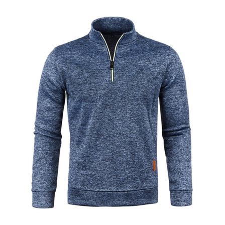 Män Ståkrage Dragkedja Stickade Sweatshirts Enfärgad Pullover