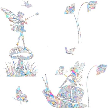 2 kpl Keiju Ikkunatarrat - Törmäyksenesto Ikkunatarrat Pelastamaan Lintuja Törmäyksiltä - Sateenkaari Aurinkosieppari Tarrat