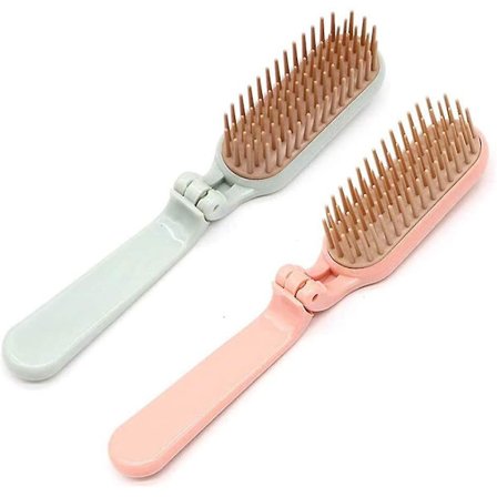 2 stk. Foldbar Hårbørste Hårkam Portable Mini Massage Hårbørste Antistatisk