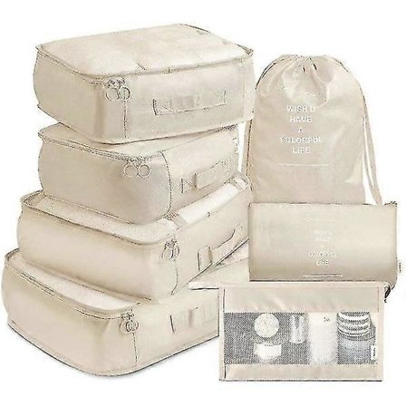 Pakkekuber Rejsebagage Pakkeorganisatorer Toilet taske Sæt (7 stk)