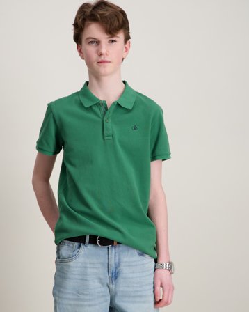 Scotch & Soda Garment-dyed pique polo Groen Polo-/rugbyshirts Jongens - Kids Brand Store