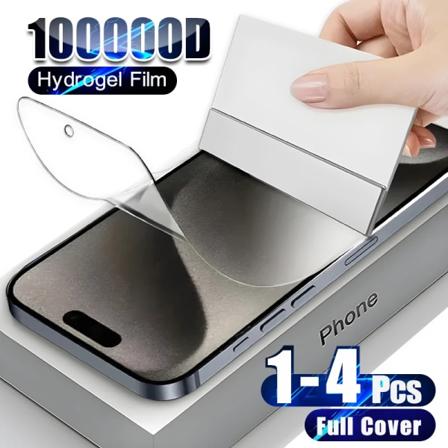 1-4 st HD Hydrogel Film För iPhone 15 14 13 12 Pro Max Mini XS XR 7 6 Plus SE Cover telefon Klart skärmskydd Ej glas For iPhone 15 Plus Hydrogel Film