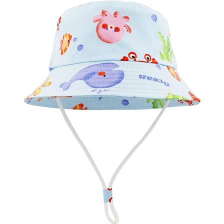 Sombrero de sol de verano, sombrero de playa de algodón puro, estampado de frutas animales de dibujos animados unisex