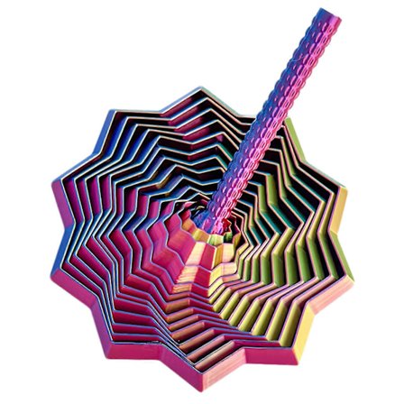 3D-printet utvidbar sensorisk fidget-stjerne, fraktal sekskant fidget-leke med håndtak, bikube-virvlende spiraldesign, stressreduserende leke for 