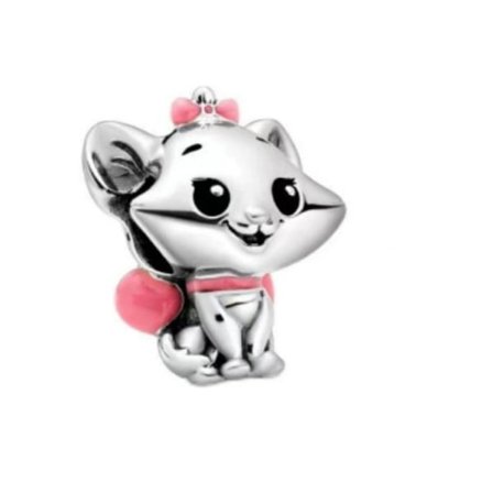 Ny produktlansering: Silverpläterad vit koppar katt amulett hänge.