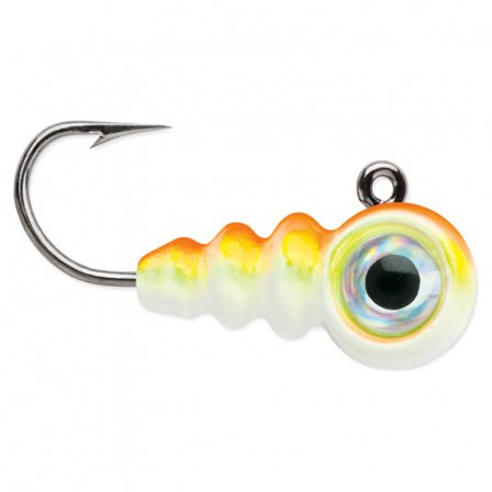 VMC Tungsten Larv Eye Jig 1.8g - Orange Chartreuse Glow