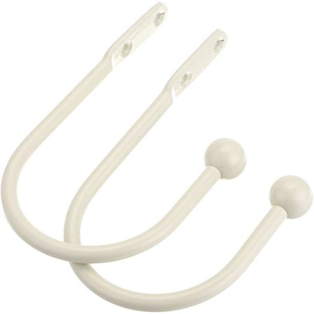 Dekorative veggmonterte gardinholdere i metall, 2 stk med skruer