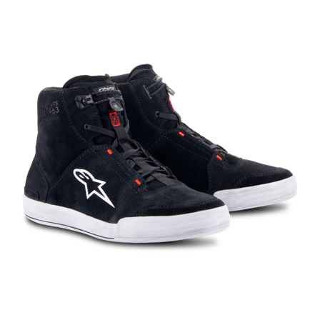 Scarpe Moto Alpinestars Chrome Nero/Grigio/Rosso Fluo 43,5