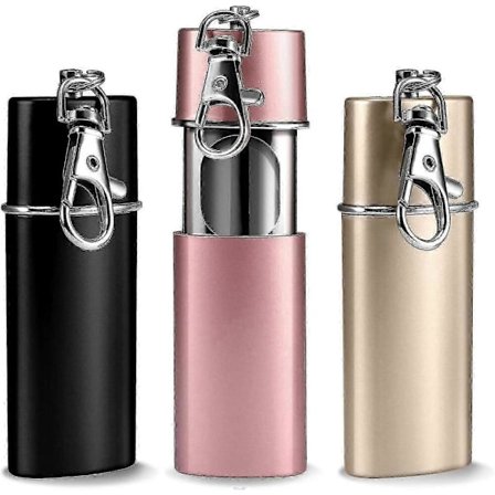 3x Luktsäkra fickaskfat för resor, Askfat To Go Set (Svart, Rosa, Champagne Guld)