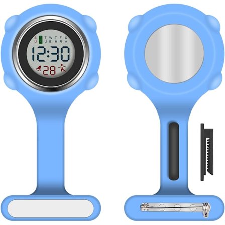 #Blå Sykepleierklokke Brosje Silikon Sykepleierklokke med Klips Sykepleier Lomme FOB Hengende Klokke Lomme Brosje FOB Klokke for Sykepleier Lege#