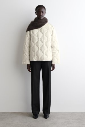 COS Women's Oversized Quilted Jacket in White
