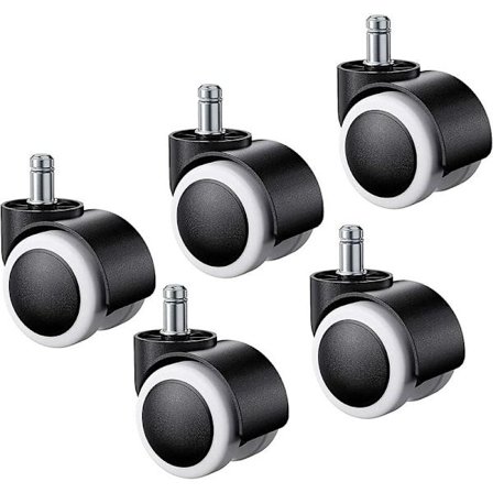 5 st kontorsstolsrullar, universella hårda golvrullar ersättningskontorsstolsrullar för kontorsstol, laminatgolv, parkett, kakel 11X22mm