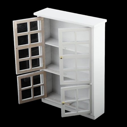 1/12 Dukkehust Miniatyr Møbler Hvit Skap Display Hylle Hvit