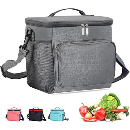 Lunch Bag Work Thermal Lunch Tote Bags Large Dual Compartment Food Bag för Män Barn Vuxna Damer Picknick Camping Skol Lunch Cooler Carrier Bags