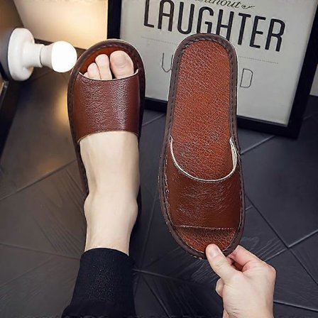 Nahkatossut Litteäpohjaiset Painetut Kotitossut Liukumattomat Tossut Kesäksi