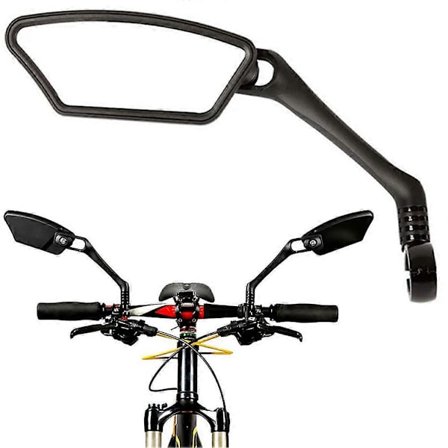 Sykkel Speil Styre Bakfra Rustfritt Stål Reflektor 360 Graders Rotasjon Speil for Sparkesykler Sykler