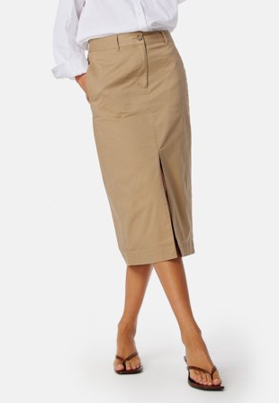 GANT Chino Slit Skirt Khaki Klær