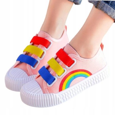Barn Canvas Skor Vår & Höst Flickor Vita Skor Regnbåge Enskilda Skor Hundra Pojkar Skor Skridskor Baby