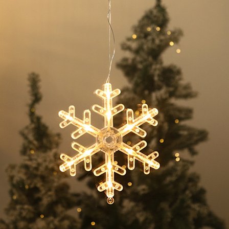 Julegardinlys, 2-pak Snowflake og Snowman LED vindueslys