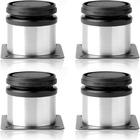 4-pack Möbelskåp Justerbara Runda Köksfötter i Rostfritt Stål, Möbelben för DIY-Möbler, Soffbord Ca