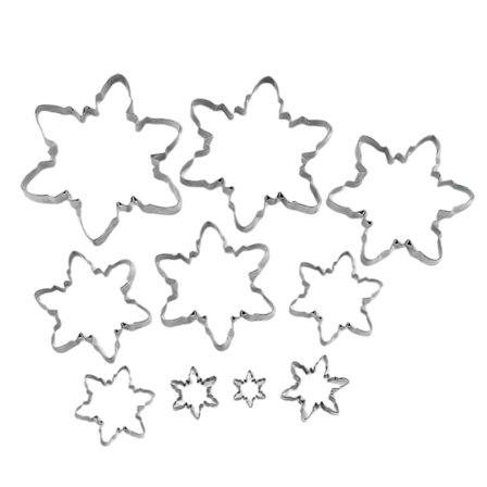 10 kakformar i rostfritt stål