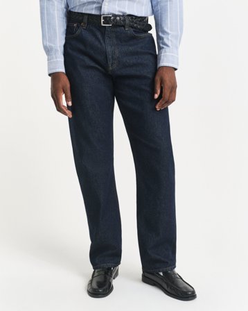 GANT Herren Straight Fit Jeans (32/34) Dunkelblau