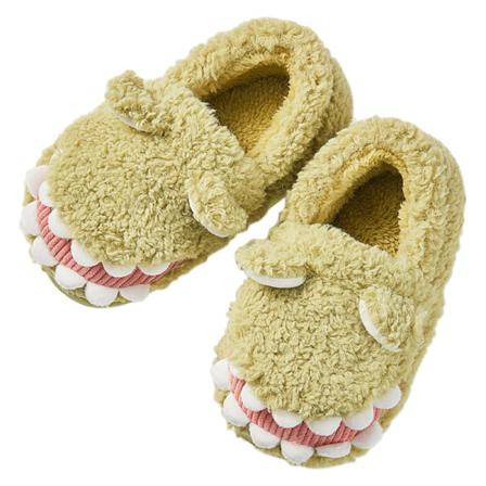 Pojkar Dinosaur Rund Toe Animal Plysch Slipper Söta Hem Skor