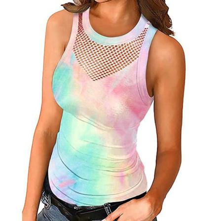 Kvinnor Ärmlös Basic Summer Casual Slim Cami Väst Linne Wzór 2 S