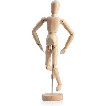 Konstnärsdocka, prydnadsmodell med stativ, rörlig leddocka, konst