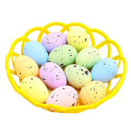 Sett med levende, festlige kunstige påskeegg i polystyren, vakker simulering av påskeegg til fest
