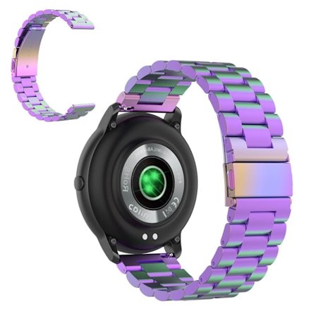 22mm Universal elegant three bead stainless steel watch band - Multi-color