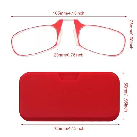 Ultra tunna optiska läsglasögon och fodral Mini näsklämma 1.0,1.5,2.0,2.5,3.0 Unisex (FMY)