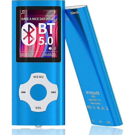 Bluetooth 5.0 Mp3 / Mp4-afspiller med 32 GB hukommelseskort, 1,8'' LCD-skærm, understøtter op til 128 GB/video/stemmeoptagelse/FM-radio/e-bogslæser/