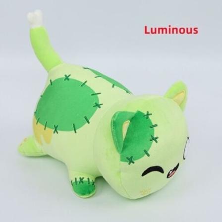 Meemeows Food Aphmau Kattedukke Utstoppede leketøy Plysjdukker Monk LuminousGreen