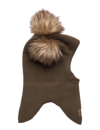 Wool Fullface W. Pom Pom Khaki Mikk-line