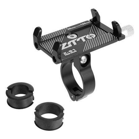 Cykelstyre med aluminiumfäste för telefon - Svart