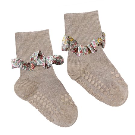 GoBabyGo Skridsikre Strømper Bambus Liberty Flæse Sand 3-4 år, Børn & Forældre, Børnetøj, Babysokker