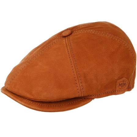 MJM Hats - Brun flatcap Caps - Rebel Nappa Wax Cognac Brown Flat Cap @ Hatstore