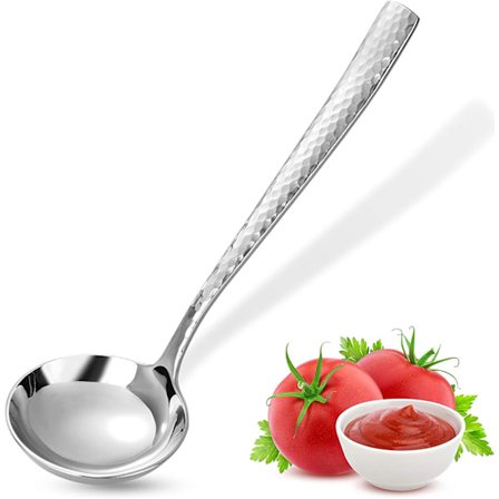 Unik 7,5 tum liten hamrad såsslev, 1 oz. 18/10 rostfritt stål såsslev. Solid och robust, diskmaskinssäker