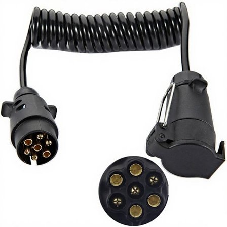 2 m 7-pins tilhengerforlengelseskabel med pluggforbindelse for tilhengeradapter, 7-pins ledningskontakt for campingvogner