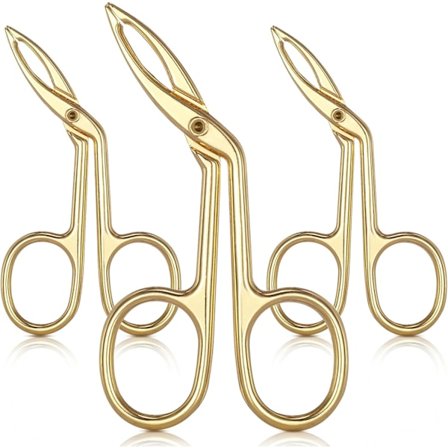 3-pak øjenbrynssaks (guld) pincet, saksformet håndtag