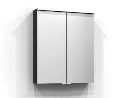 Svedbergs Sarek Spegelskåp med LED-belysning Svart Ask, Badrum