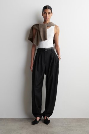 COS Women's Camiseta De Tirantes De Canalé De Algodón in Blanco