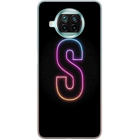 Kompatibelt Mobildeksel til Xiaomi Xiaomi Mi 10T Lite 5G Neonbokstav S i lysende rosa og blå toner mot mørk bakgrunn, stilig bokstavkunst med retrof
